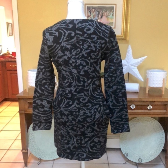 Nanette Lepore Black/Grey  Wool Blend Baroque Button Up Sweater Cardigan Sz S - Picture 10 of 16